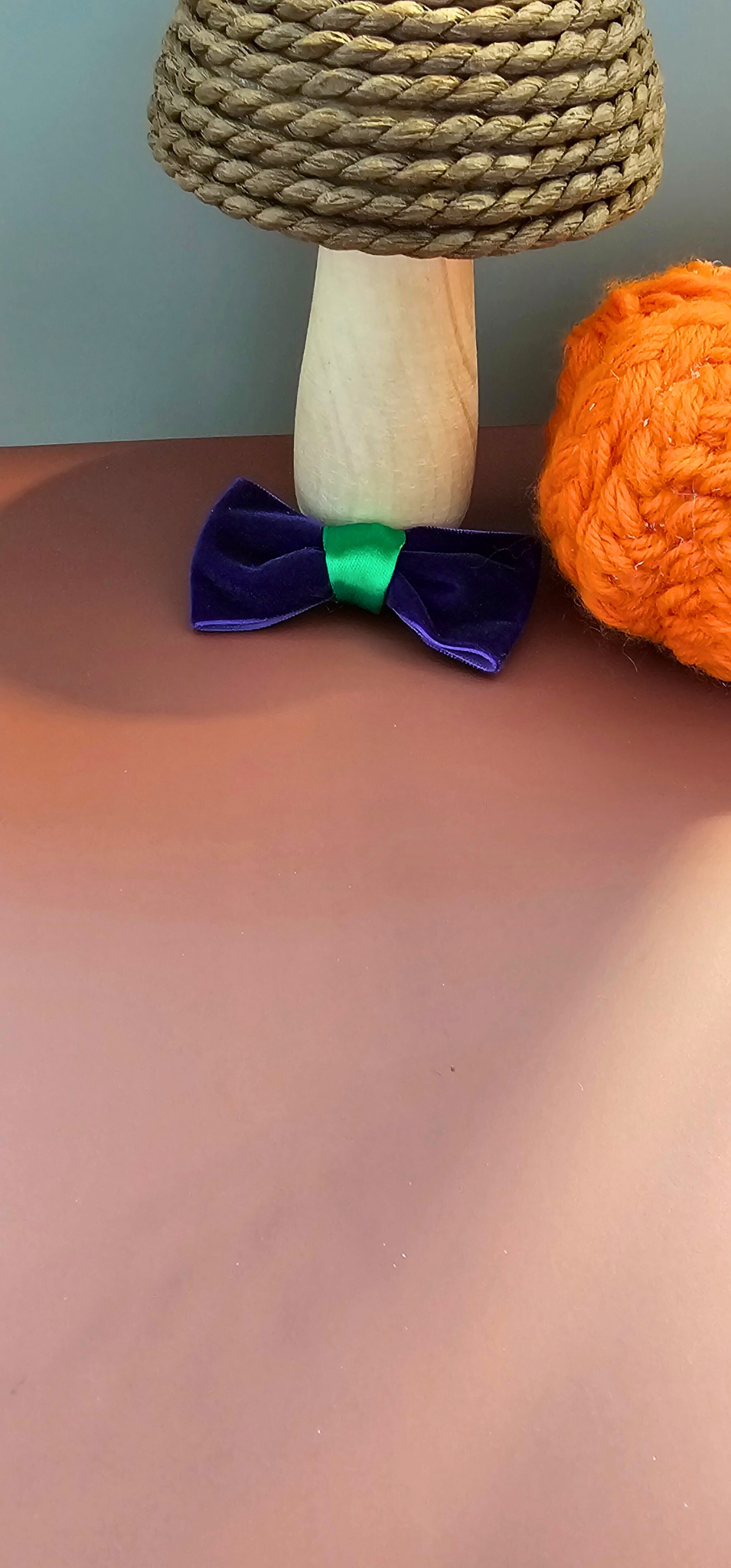 Velvet Halloween Hair Bow – Purple Velvet Clip with Green Accent | Girls Costume Accessory