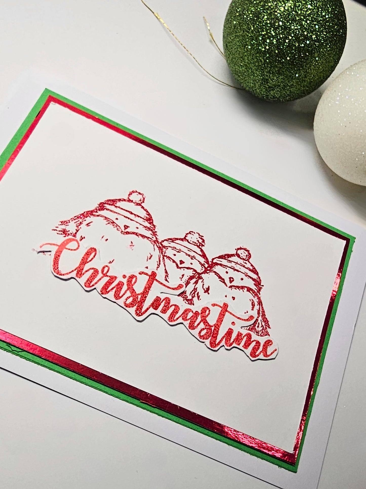 Robin Christmas Card UK | Hand Stamped Holiday Card | 3 Robins Design