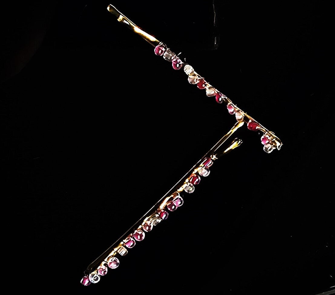 Elegant wire-wrapped beaded hair grips