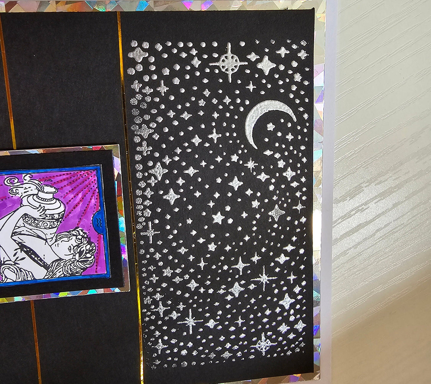 Intriguing black zodiac/star sign tarot card card