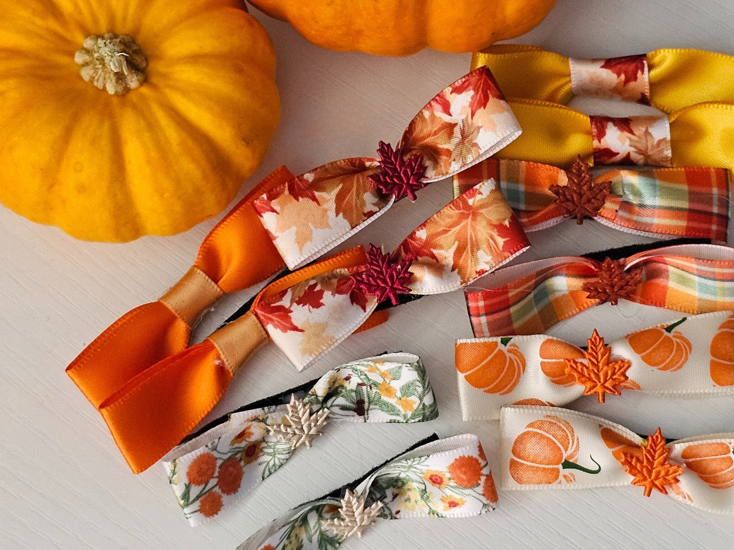 Autumnal Hair Bows UK | Halloween Hair Clips | Handmade Bobby Pin Accessories