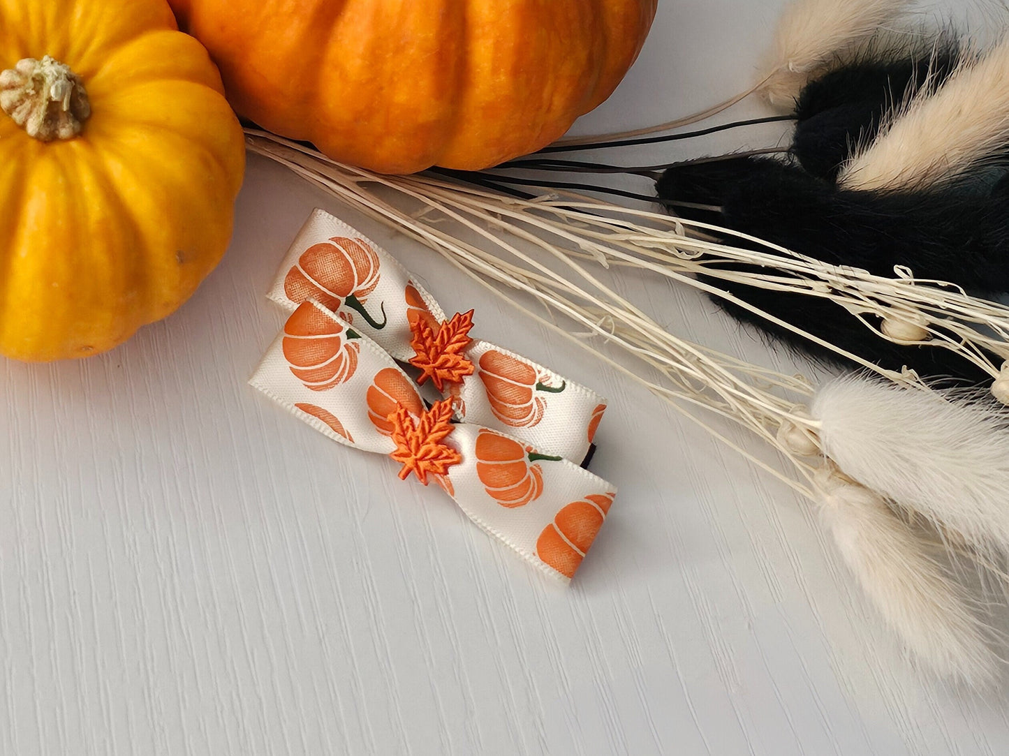 Autumnal Hair Bows UK | Halloween Hair Clips | Handmade Bobby Pin Accessories
