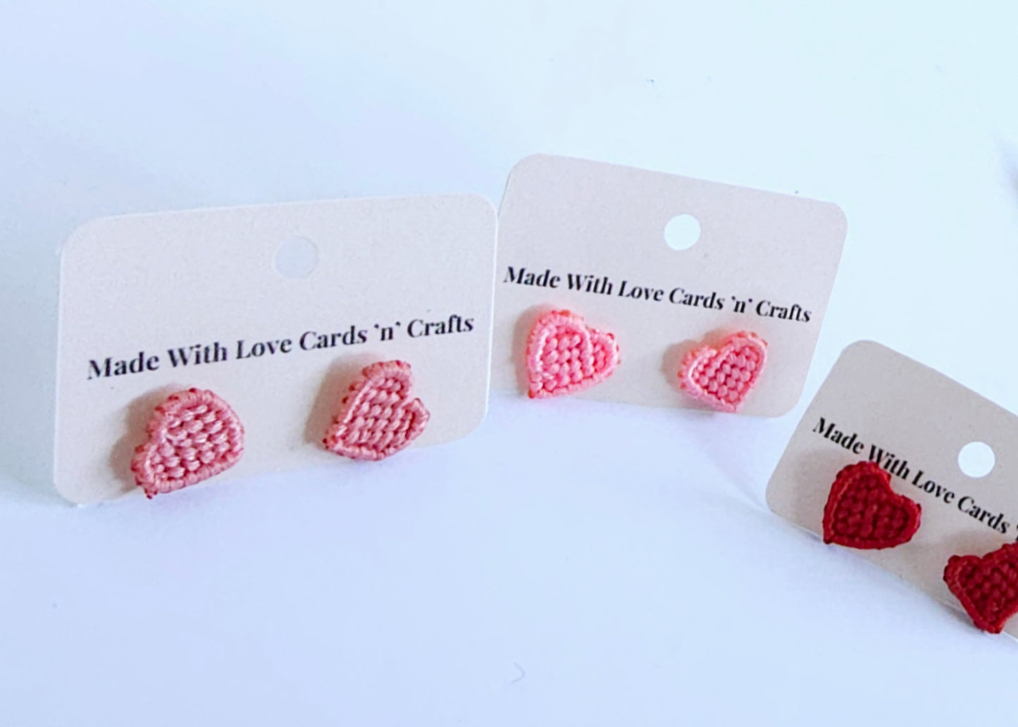Macrame heart earrings