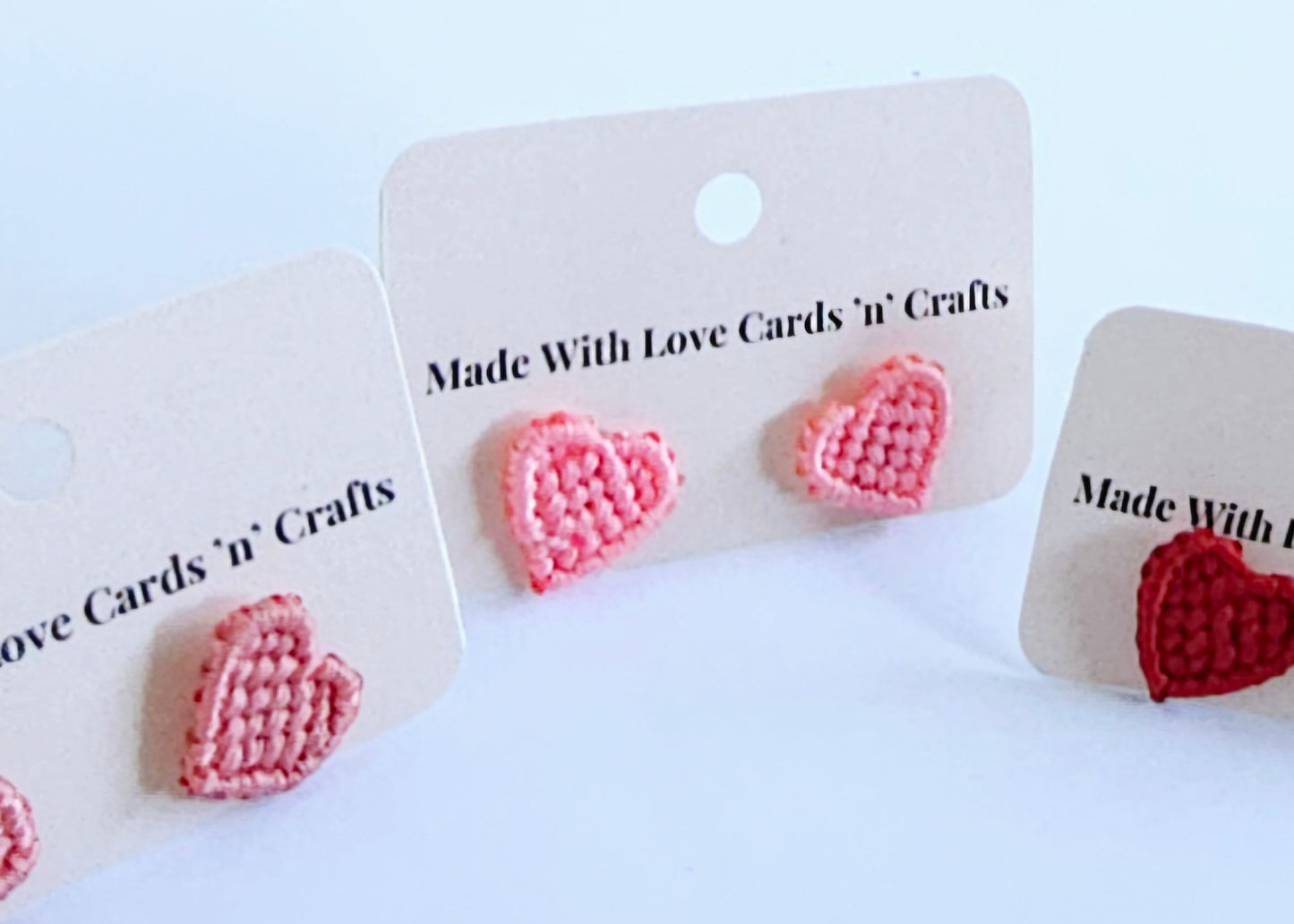 Macrame heart earrings