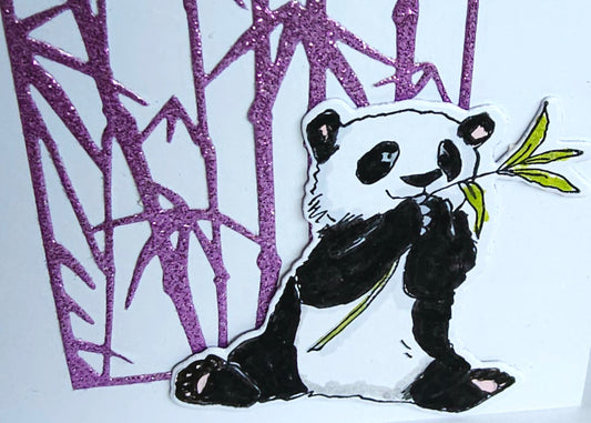 Panda Love Greeting Card – Cute Bamboo Card – Adorable & Playful Design