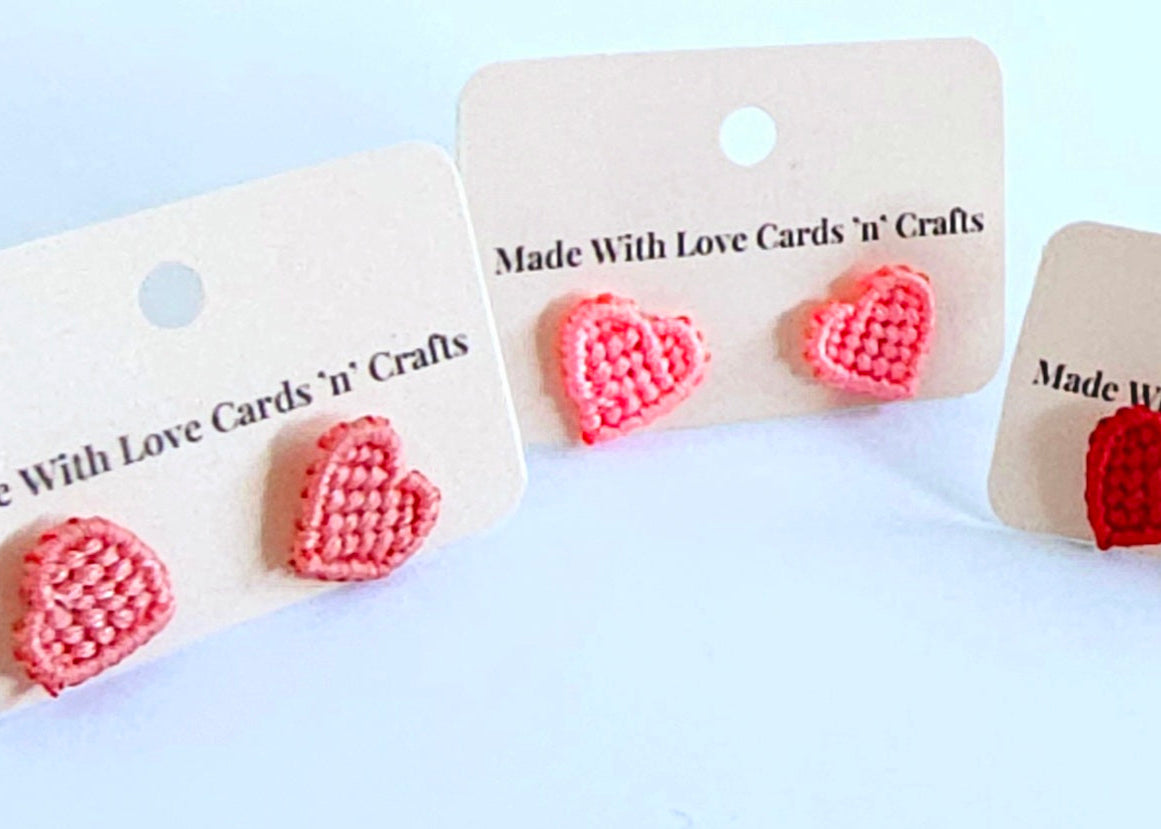Macrame heart earrings