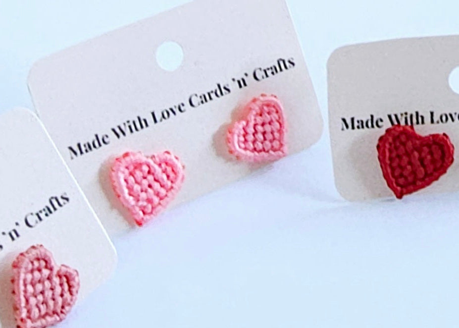 Macrame heart earrings