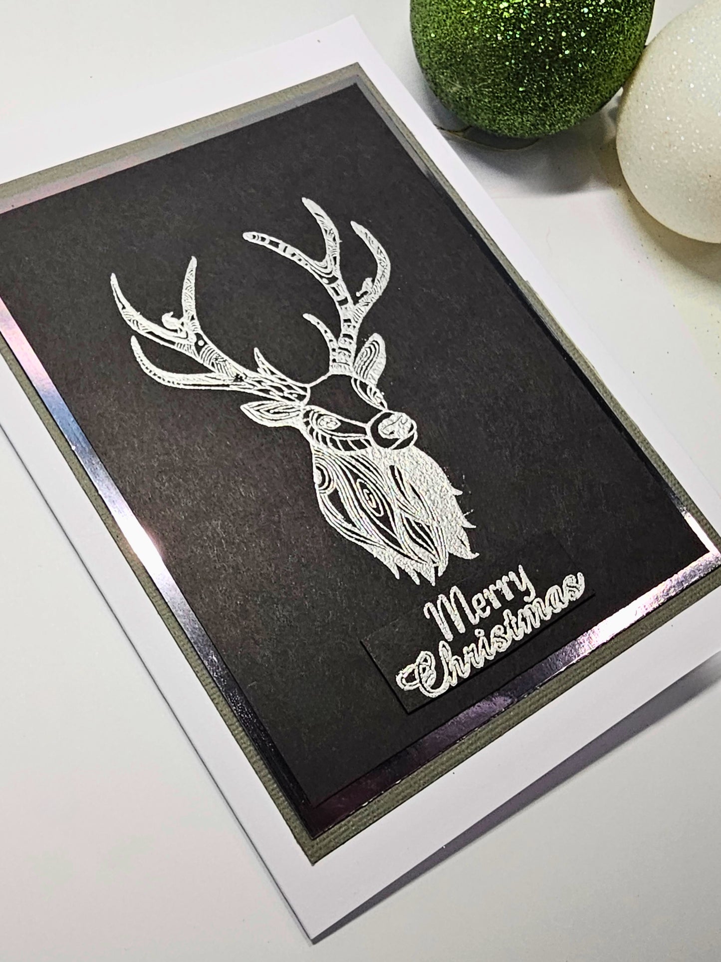 stag head christmas card