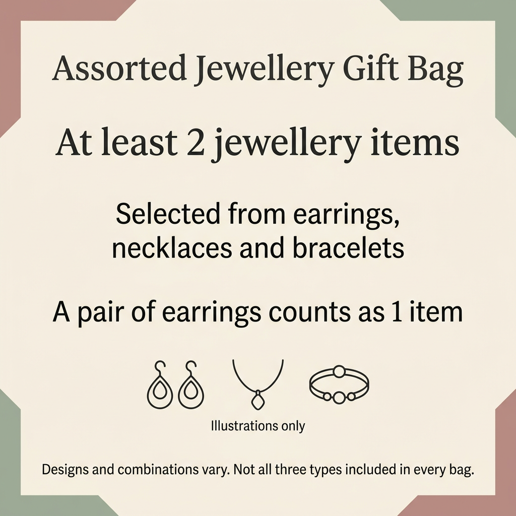 Assorted jewellery gift bag information graphic